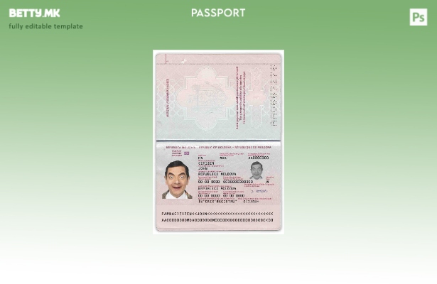 Модерен стил Молдавски пасош ( – сегашен) шаблон